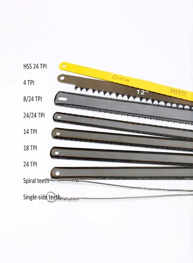 USTAD Double side Hacksaw Blades Size- 300 x 25 mm (12 X 1 inch) Durable, Precise, Long-Lasting For Clean Cuts In Metal, Wood, PVC Plastic and more, 8TPI for Wood and 24TPI for Metal, PVC etc - Image 4